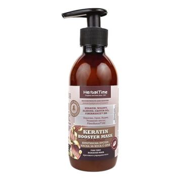 Herbal Time Кератинова бустер - маска за увредена коса с орех x240 мл