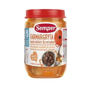 Semper Пюре Фермерска яхния от 8 месечна възраст x190 гр - 9566