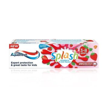 Aquafresh Splash Strawberry & Mint Паста за зъби за деца от 3 до 8 години x50 мл