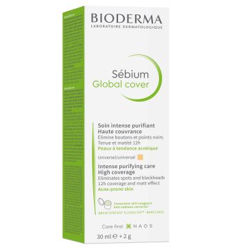 Bioderma Sebium Global Cover Интензивна почистваща грижа с висока покривност за акнеична кожа x30 мл