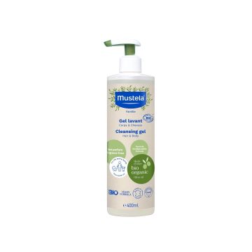 Mustela Organic Измиващ гел за коса и тяло x400 мл