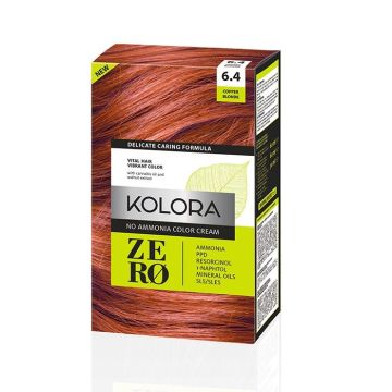 Kolora Zero Безамонячна полутрайна крем-боя за коса 6.4 Медно рус