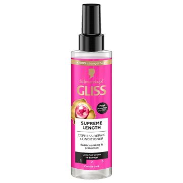 Gliss Supreme Length Спрей-балсам за дълга коса с регенериращи микролипиди и екстракт от божур х200 мл