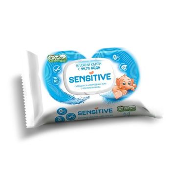 Bebelan Sensitive Влажни кърпи с 99,7% вода за новородени и хора с чувствителна кожа x64 броя