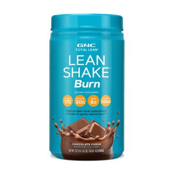 Lean Shake Burn Обогатена с протеин храна с вкус на шоколадов фъдж х758.4 грама GNC