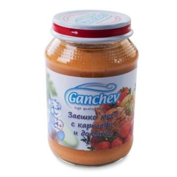 Ganchev Пюре заешко месо с картофи и домати над 4 месечна възраст x190 грама