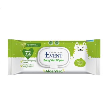 Event Baby Care Влажни кърпи с екстракт от алое вера x72 броя