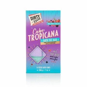 Dirty Works Cube Tropicana Плодово блокче бомбичка за вана x200 грама