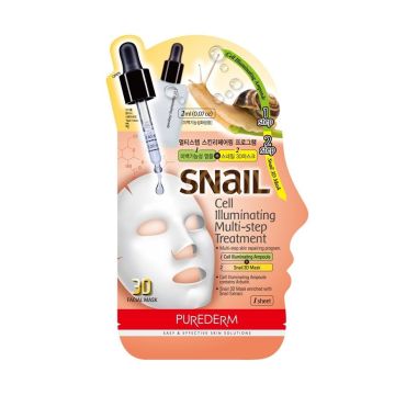 Purederm 3D Изсветляваща маска за лице с екстракт от охлюви х1 брой