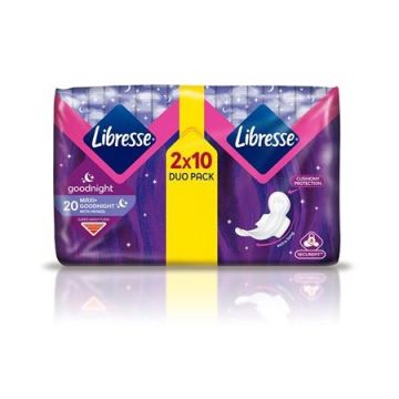 Libresse Maxi Нощни дамски превръзки дуо х20 броя