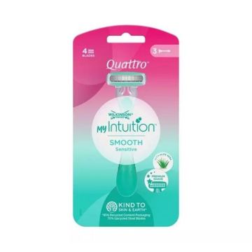 Wilkinson Quatro Smooth Sensitive Дамска самобръсначка x3 броя