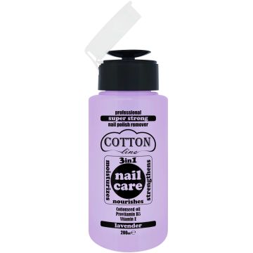 Cotton Line Nail Care  3в1 Професионален супер силен лакочистител с помпа Лавандула х200мл