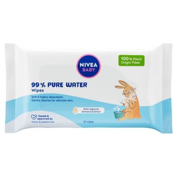 Nivea Baby 99% Pure Water Бебешки мокри кърпички x57 броя