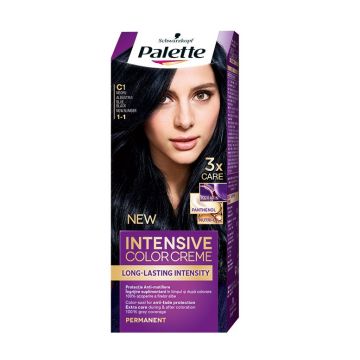 Palette Intensive Color Creme Дълготрайна крем боя за коса, 1-1 Blue Black