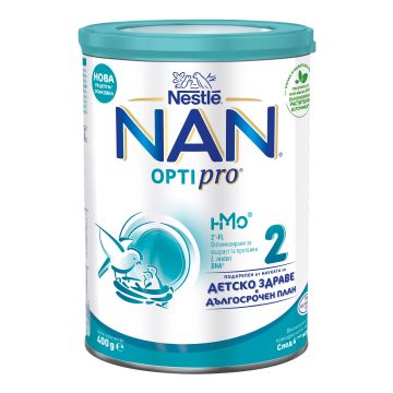 Nestle Nan OptiPro 2 HM-O Висококачествено обогатено преходно мляко на прах за деца над 6 месеца x400 грама