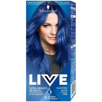 Live Ultra Brights or Pastel Боя за коса с трайност до 15 измивания, цвят 095 Electric Blue