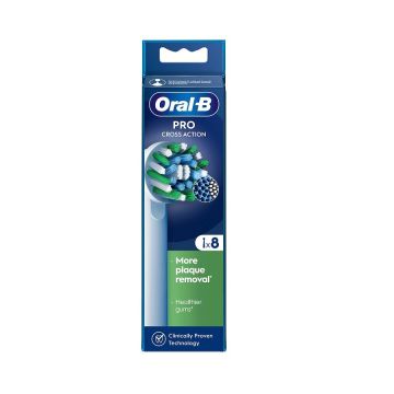 Oral-B Cross Action Накрайник за електрическа четка за зъби x8 броя, White