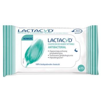 Lactacyd Antibacterial Антибактериални интимни мокри кърпи х15 броя