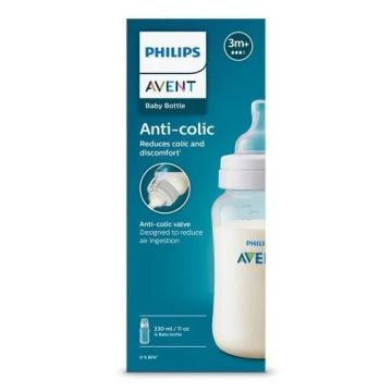 Avent Anti-Colic Шише за хранене с биберон за бебета на възраст 3м+ x330 мл, сила на потока 3