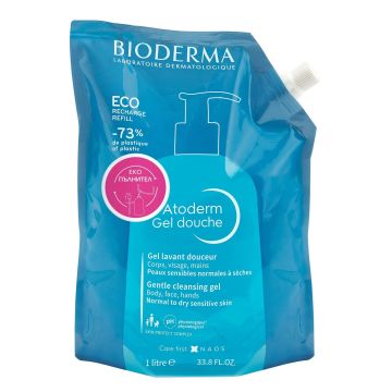 Bioderma Atoderm Нежен душ гел за нормална до суха, чувствителна кожа x1 л, пълнител