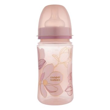 Canpol babies Easy Start GOLD Шише антиколик с широко гърло 3м+ x240 мл, pink