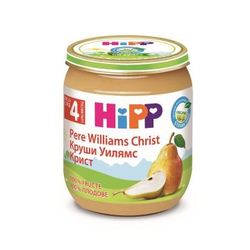 Hipp Био плодово пюре круши Уилиямс Крист за деца над 4 месечна възраст х125 грама - 4262