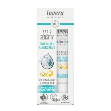 Lavera Basis Sensitiv Био Околоочен крем био слез, био масла от шеа и  коензим Q10 х15 мл