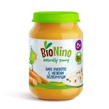 Bionino Био зеленчуково пюре ризото с нежни зеленчуци за деца над 8 месечна възраст x190 грама