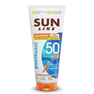 Sun Like Carotene+ Panthenol Слънцезащитен еко лосион с пантенол SPF50 x150 мл