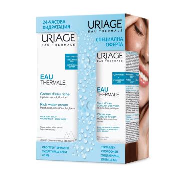 Uriage Eau Thermale Комплект за лице Обогатен термален крем и околоочен крем