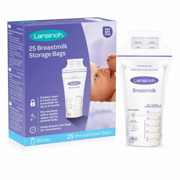 Lansinoh Laboratories Стерилни пликчета за съхранение на кърма x25 броя