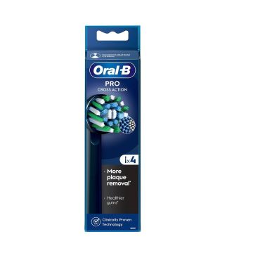 Oral-B Cross Action Накрайник за електрическа четка за зъби x4 броя, Black