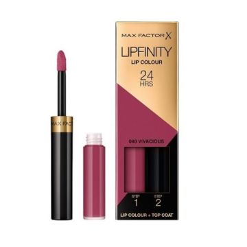 Max Factor Lipfinity Дълготрайно червило с двустепенна система на нанасяне, 40 Vivacious