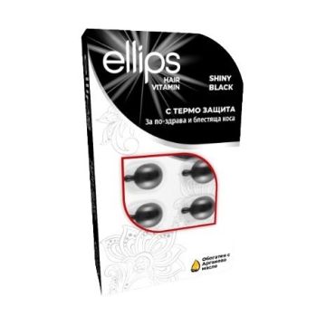 Ellips Shiny Black Капсули за черна коса x16 броя