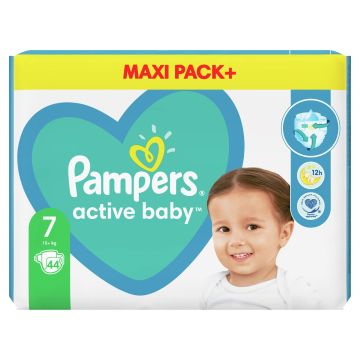 Pampers Active Baby 7 Maxi Pack+ Пелени за деца над 15 килограма x44 броя