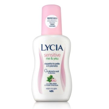 Lycia Sensitive Me & You Део спрей-помпа против неприятна миризма с аромат на маточина и водни цветя x75 мл