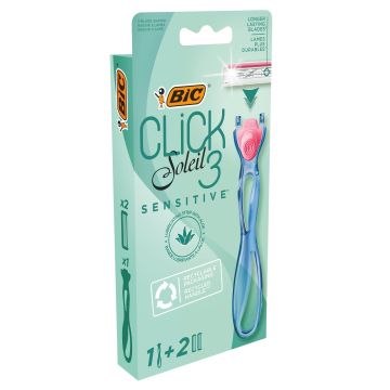 BIC Click Soleil 3 Sensitive Система за бръснене за жени с 2 резервни глави