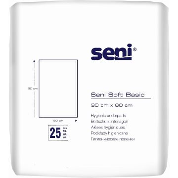 Seni Soft Basic Абсорбиращи хигиенни чаршафи, размер 90х60 см х25 броя