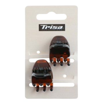 Trisa К4 180.23 Малка щипка за коса, кафява х2 броя