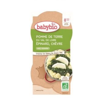 Babybio Био меню с картоф, спанак и козе сирене за деца над 8 месеца 2x200 грама