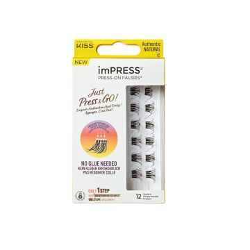 Kiss Impress Press-On Falsies Single Pack - Authentic Natural Изкуствени мигли на снопчета