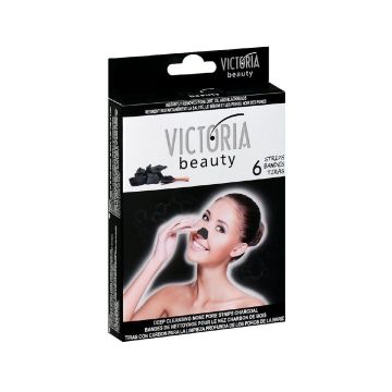 Victoria Beauty Face Care Charcoal Почистващи лепенки за нос с активен въглен х6 броя