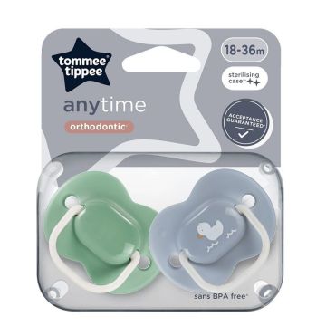 Tommee Tippee AnyTime Ортодонтични залъгалки 18-36 месеца х2 броя, Пате