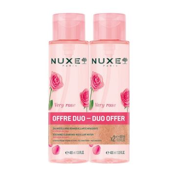 Nuxe Very Rose Комплект Успокояваща мицеларна вода за лице и очи 2x400 мл