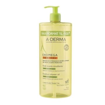 A-Derma Exomega Control Емолиентно душ олио за суха и склонна към атопия кожа х1 литър