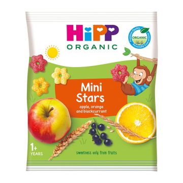HiPP био хрупкави звездички с ябълка, портокал и касис х30 г - 82015
