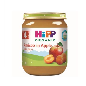Hipp Био пюре от кайсия и ябълка от 5-ия месец x125 грама