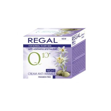 Regal Q10 Нощен крем против бръчки с еделвайс за нормална към суха кожа х50 мл