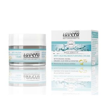 Lavera Basis Sensitive Био дневен овлажняващ крем против стареене за лице х50 мл