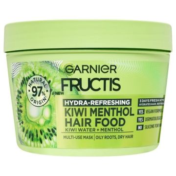 Garnier Fructis Hair Food Хидратираща и освежаваща маска за коса с киви и ментол х390 мл